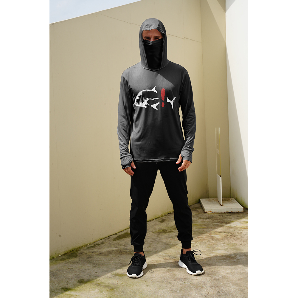 Men Fish Print Fishing Hoodie  - Fishing Shirt Uv Protection review and price