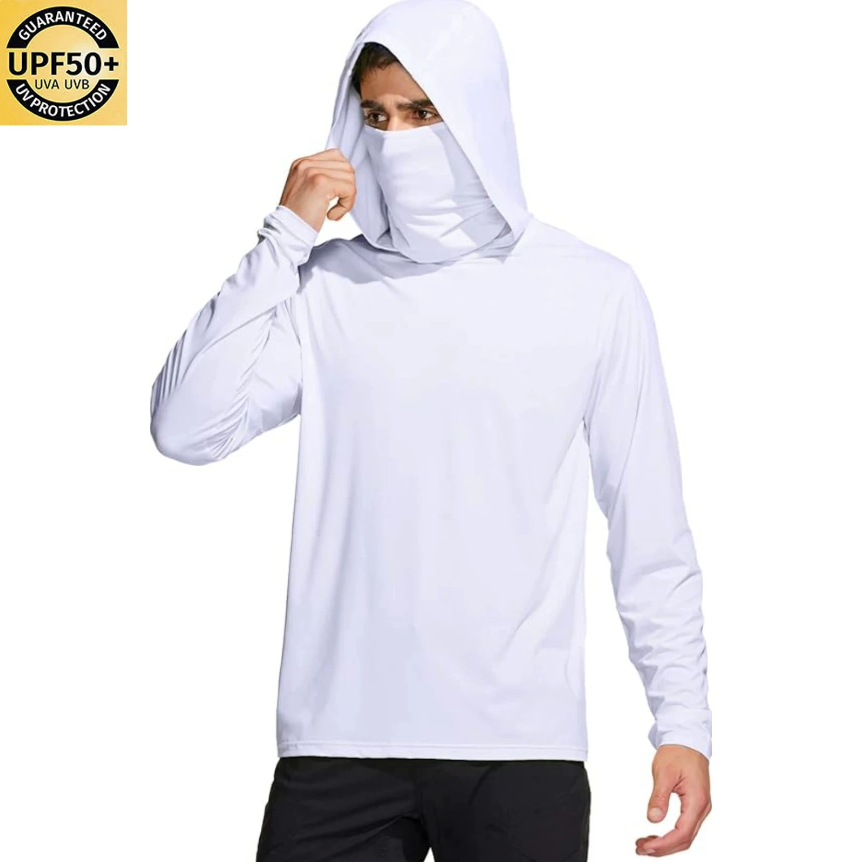 Men Solid Color Hooded Fishing - Fishing Shirt Uv Protection review and price
