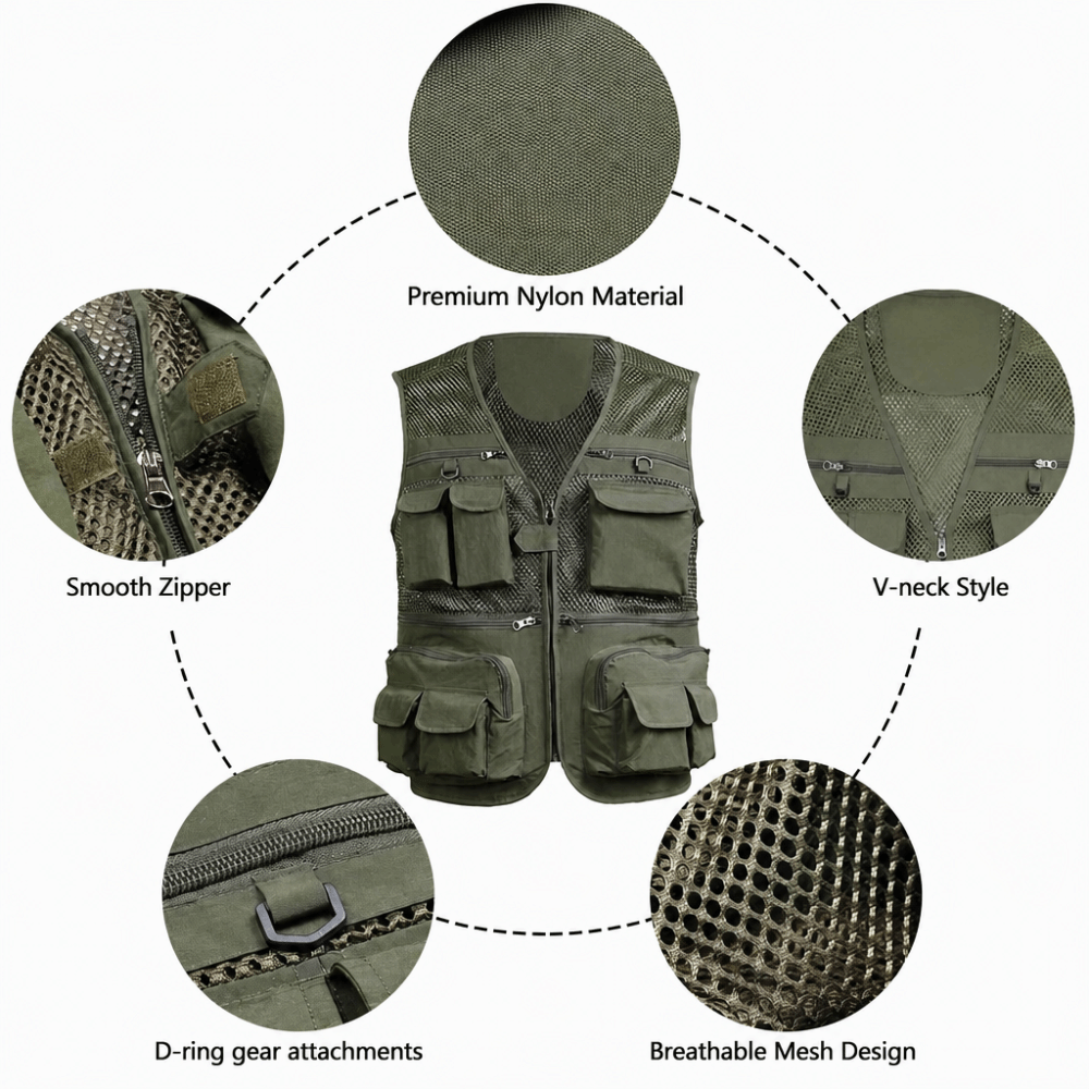 Durable with 16 Pockets Fishin - Fishing Vest review and price